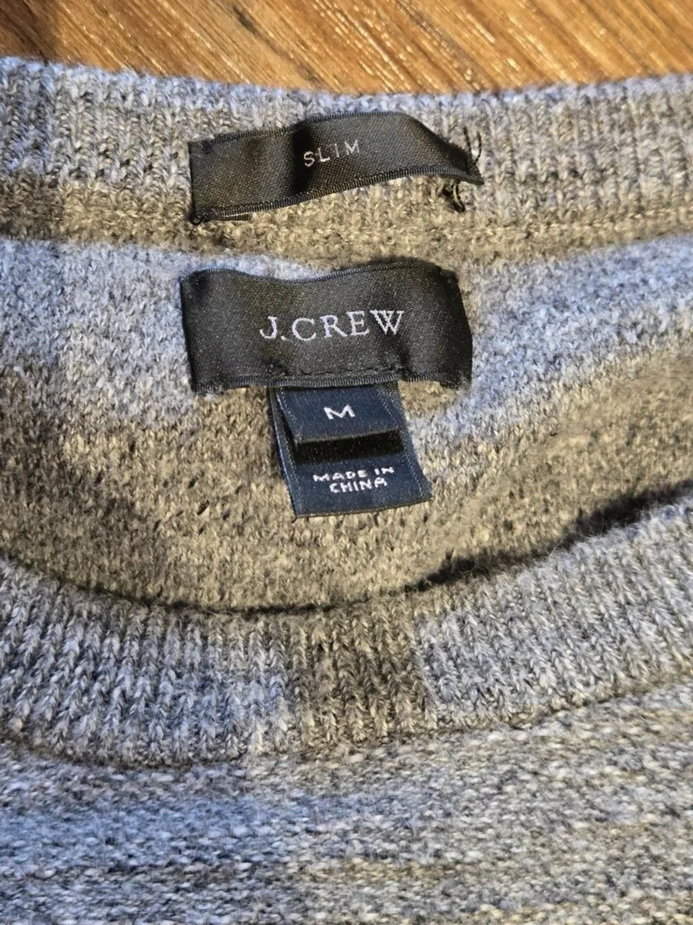 J.Crew Men’s Slim Gray Cotton Crewneck Sweater Size M